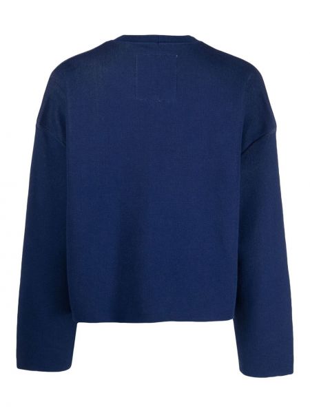 Pull en tricot à imprimé Emporio Armani bleu