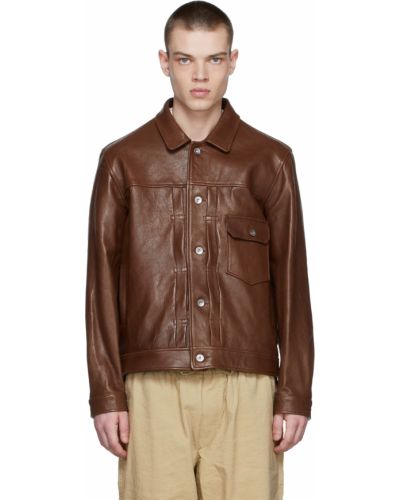 Кожаная куртка Ymc, коричневая