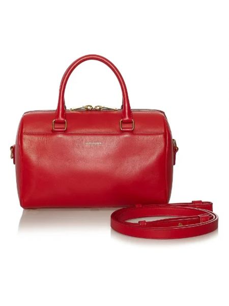 Bolsa de hombro de cuero retro Yves Saint Laurent Vintage rojo