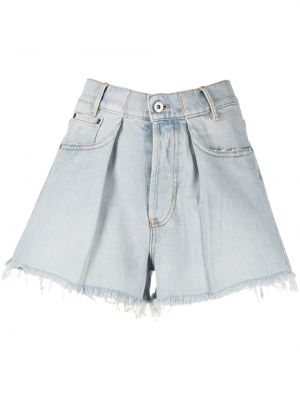 Plissert jeans-shorts Miu Miu blå