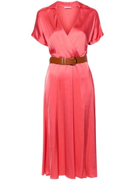 Saténové midi šaty Liu Jo růžové