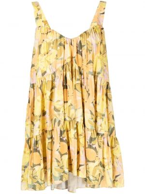 Sukienka w kwiatki z nadrukiem Acler żółta