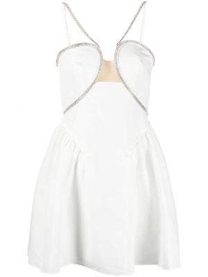 Κοκτέιλ φόρεμα με πετραδάκια Self-portrait λευκό