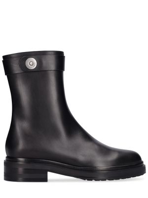 Kožené kotníkové boty Giorgio Armani černé