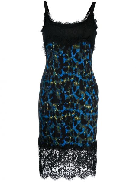 Midi obleka s potiskom z leopardjim vzorcem s čipko Dvf Diane Von Furstenberg
