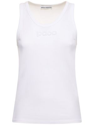 Top in jersey Rabanne bianco