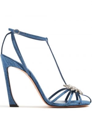 Krištáľové sandále Pīferi modrá