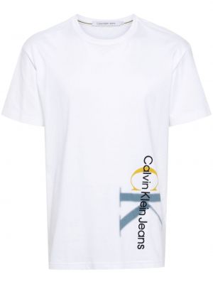 T-shirt mit stickerei Calvin Klein weiß