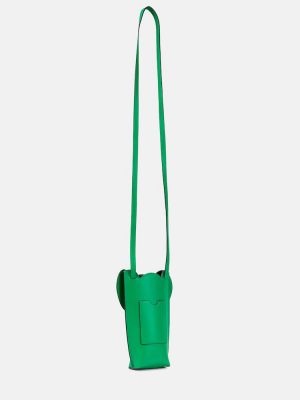 Kožená crossbody kabelka s vreckami Loewe zelená