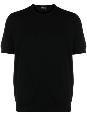 Kokvilnas t-krekls Drumohr melns
