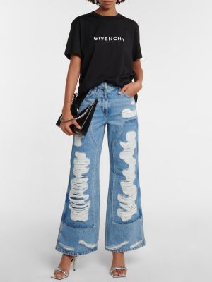 Traperice s izlizanim efektom bootcut Givenchy plava
