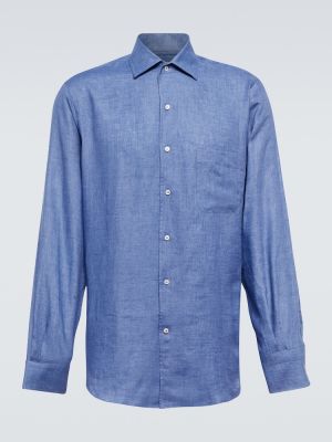 Camiseta de lino Loro Piana azul