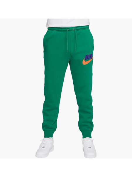 Флисовые джоггеры Nike зеленые