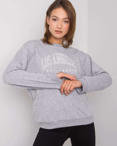 Melanžinis džemperis su gobtuvu Fashionhunters pilka