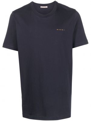 Kokvilnas t-krekls ar apdruku Marni zils