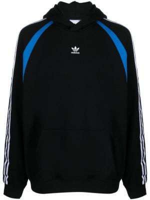 Dvipusis siuvinėtas džemperis su gobtuvu oversize Adidas juoda