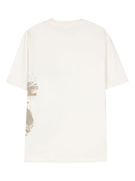 T-shirt en coton à fleurs à imprimé Calvin Klein blanc
