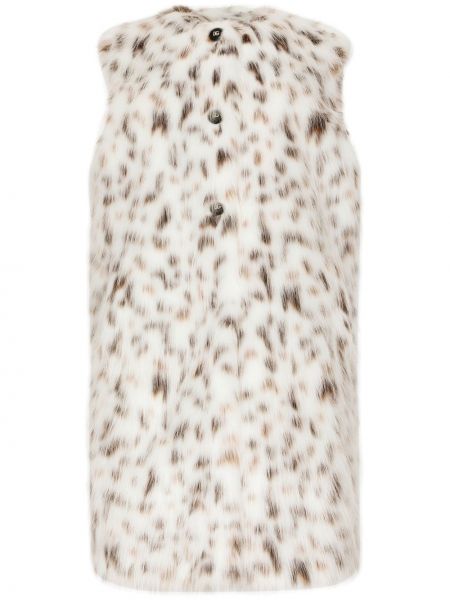 Kožušinová vesta s potlačou s leopardím vzorom Dolce & Gabbana