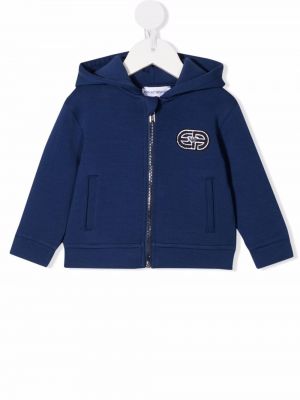 Kirjonta huppari vetoketjulla tytöille Emporio Armani Kids sininen