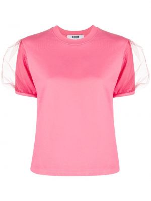 T-shirt aus baumwoll Msgm pink
