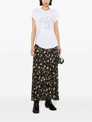 Květinové dlouhá sukně s potiskem Zadig&voltaire černé