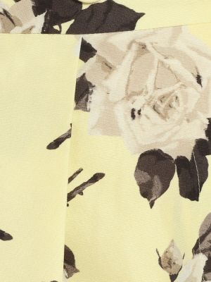 Kvetinové bavlnené šortky s vysokým pásom Erdem žltá