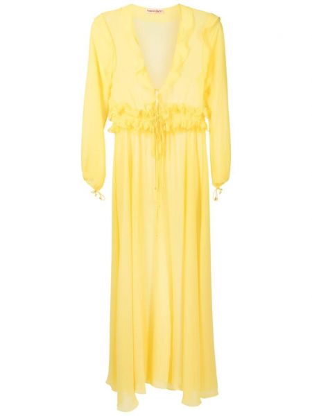 Μάξι φόρεμα με βολάν Olympiah κίτρινο