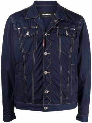 Džinsa jaka ar pogām ar kabatām Dsquared2 zils