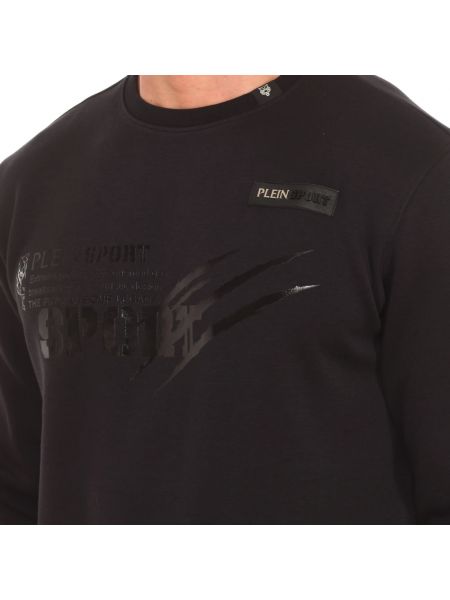 Bluza z kapturem z nadrukiem Plein Sport czarna