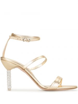 Sandale cu toc de cristal Sophia Webster auriu