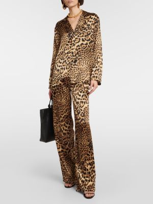 Svilena srajca s potiskom z leopardjim vzorcem Nili Lotan