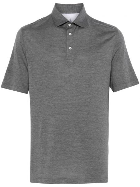 Meleret poloshirt Brunello Cucinelli grå