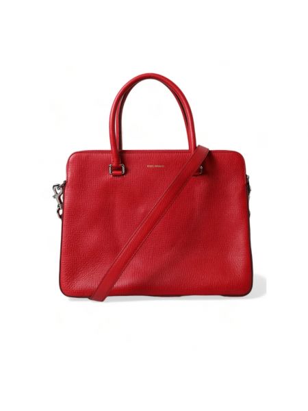 Czerwona torba na laptopa skórzana Dolce And Gabbana