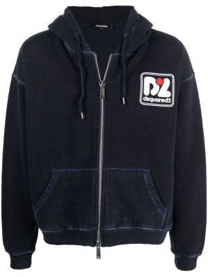 Trykt zip hettegenser Dsquared2 blå