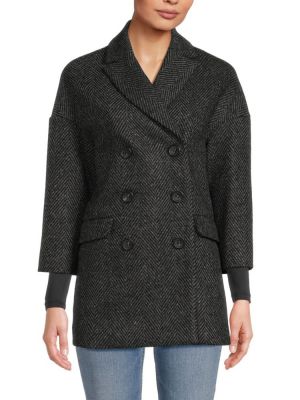 Пальто из смесовой шерсти с заниженными плечами Redvalentino серый