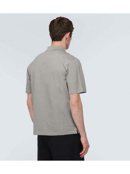Памучна поло тениска Lanvin сиво