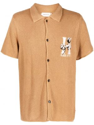 Raštuotas medvilninis polo marškinėliai Honor The Gift ruda