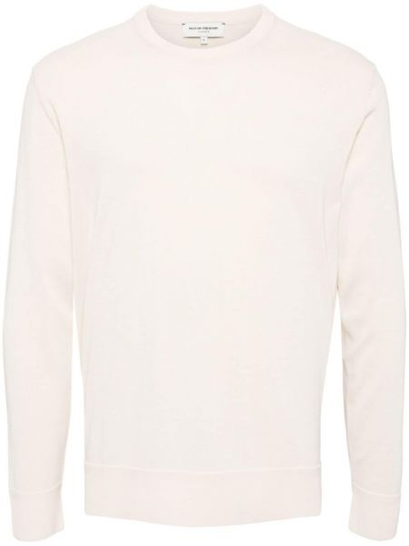 Плетен памучен дълъг пуловер Man On The Boon. бяло
