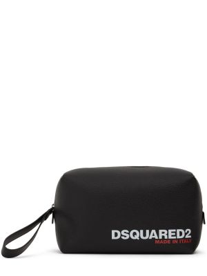 Kožená taška Dsquared2 čierna