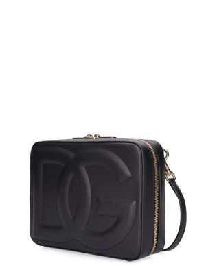 Usnjena torbica za čez ramo Dolce & Gabbana črna