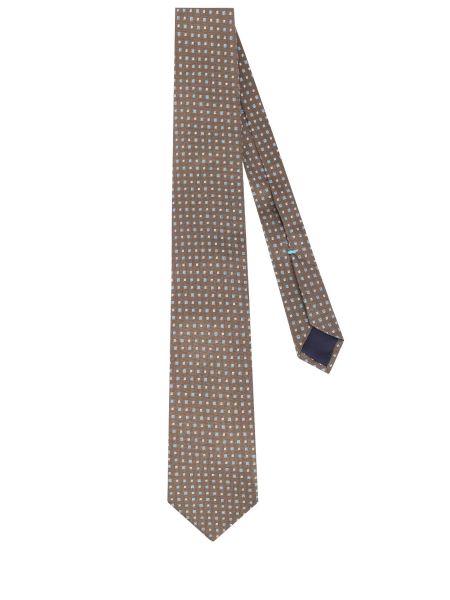 Шелковый галстук Cesare Attolini коричневый