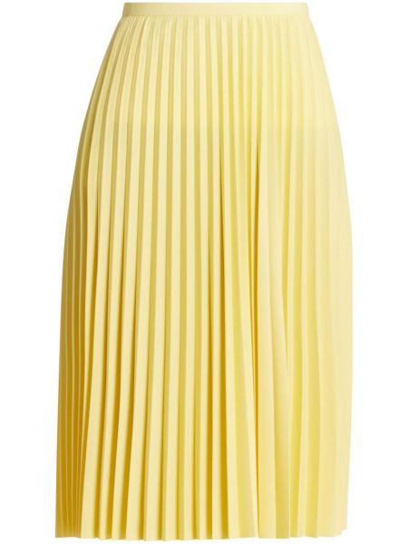Plisirana midi suknja Lacoste žuta
