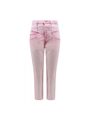 Jeansy skinny z wysoką talią Isabel Marant Różowe