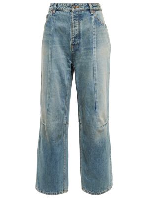 Voľné džínsy s vysokým pásom Balenciaga modrá