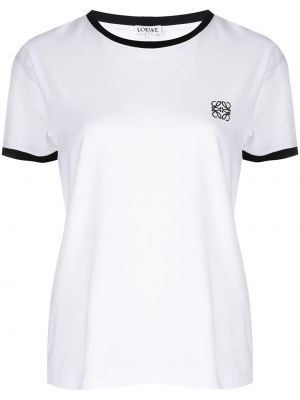 T-shirt mit stickerei Loewe weiß