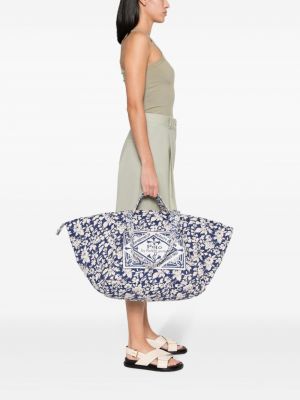 Prošívaná květinová shopper kabelka s potiskem Polo Ralph Lauren