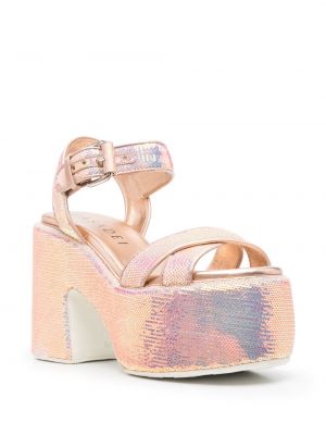 Plateau pailletten sandale Casadei pink