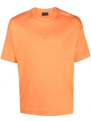 Bomull t-skjorte Emporio Armani oransje