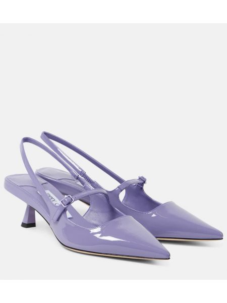 Slingback patent læder læder pumper med stropper Jimmy Choo lilla