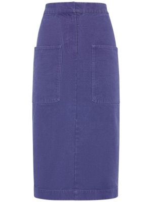 Bavlněné midi sukně Max Mara fialové